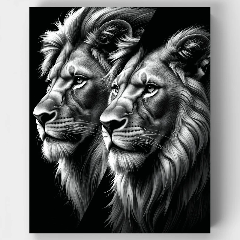 Majestic Twin Lions - Paint by Numbers Kit