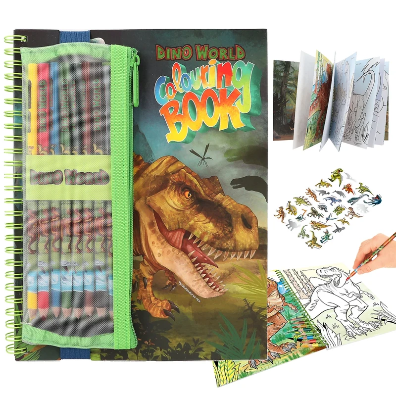 DEPESCHE Dino World Malbuch mit 8 Buntstiften