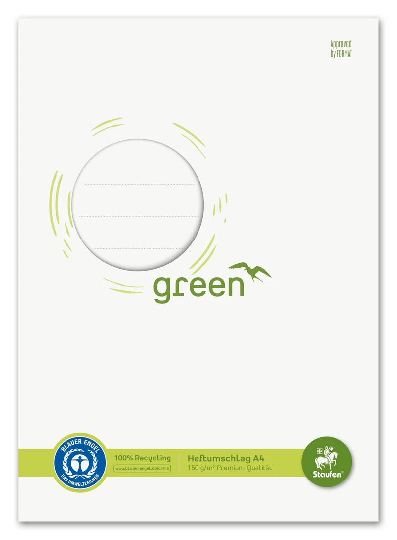 Staufen Bio Heftumschlag DIN A4 - Premium Recyclingpapier für perfekten Heftschutz