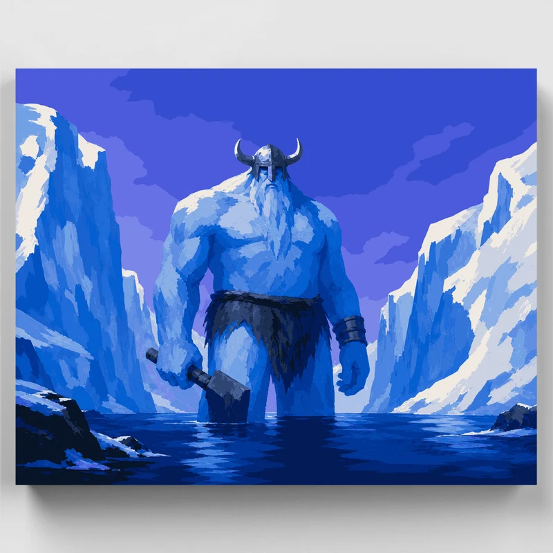 Frost Giant Viking Warrior - Paint by Numbers Kit