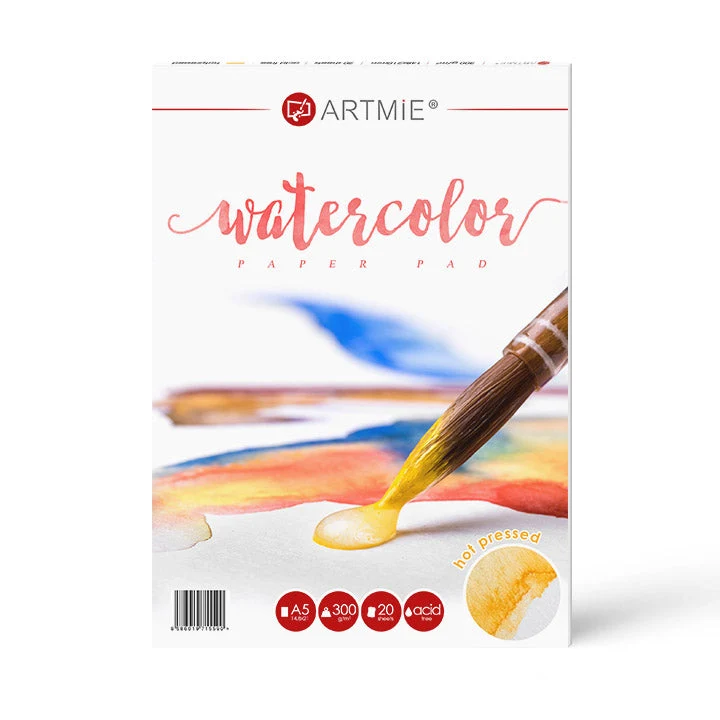 ARTMiE Hot Press Watercolor Paper Pad, 20 Sheets