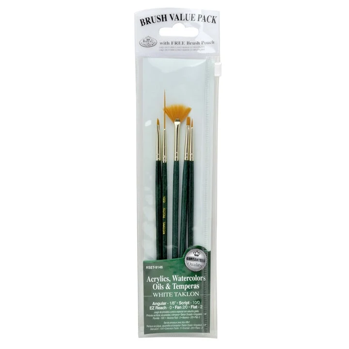 Royal and Langnickel White Taklon Brush Set of 5