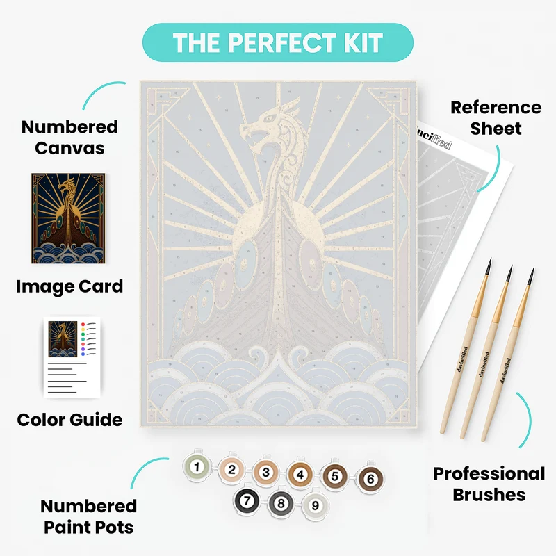 Viking Dragon Ship - Paint by Numbers Kit