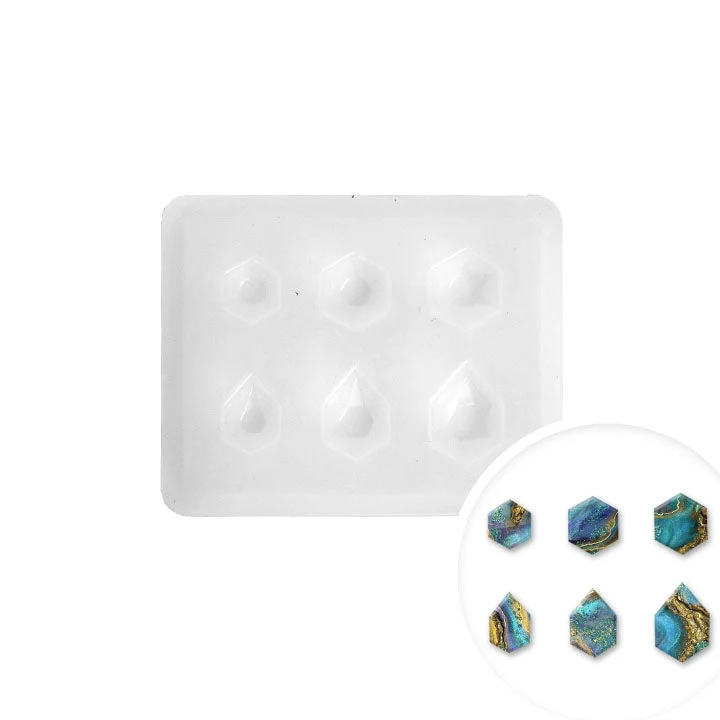 Pentart Professional Silicone Mold, Hexagonal Gemstones