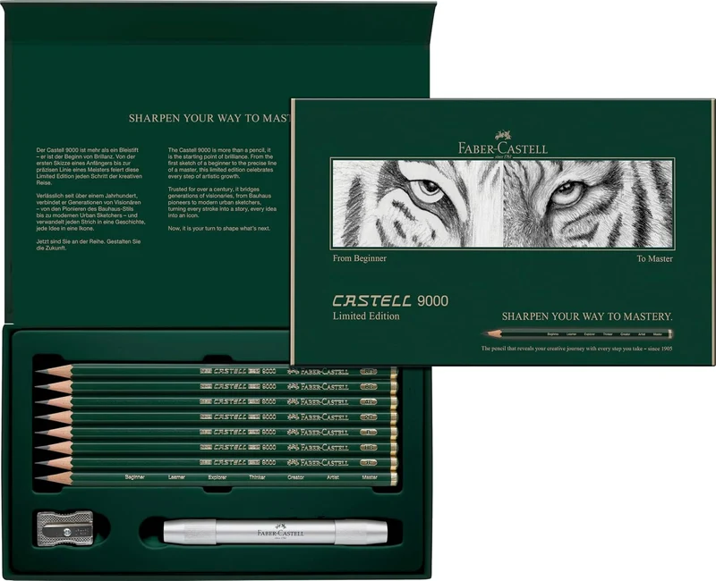 Faber-Castell 9000 Beginner to Master Zeichenset, 8 Bleistifte