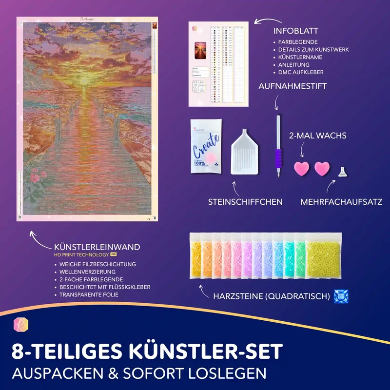 Diamond Painting - Dorthin, wo der Tag Frieden findet