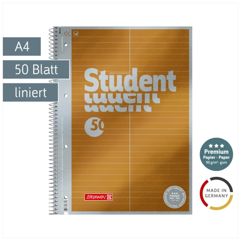 BRUNNEN Premium Block A4, liniert, 50 Blatt