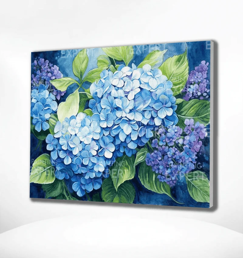 Malen nach Zahlen Blaue Hortensie
