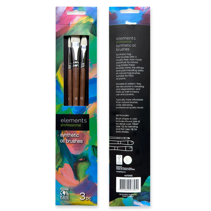 Elements - 3x Synthetic Oil Brush Set