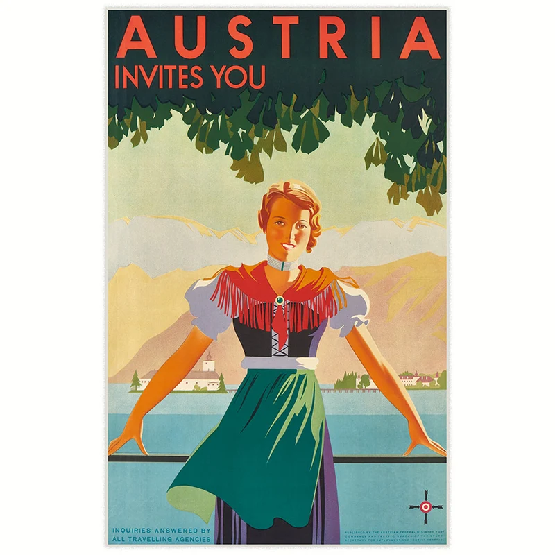 Werbeplakat 1934 - Austria invites you