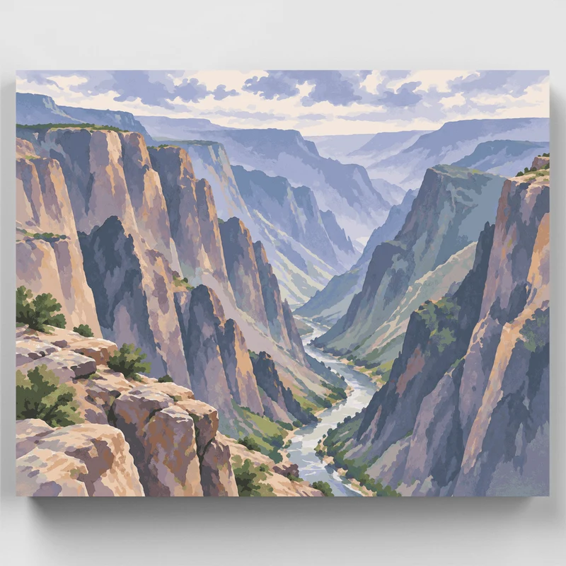 Misty Canyon Depths - Paint by Numbers Kit