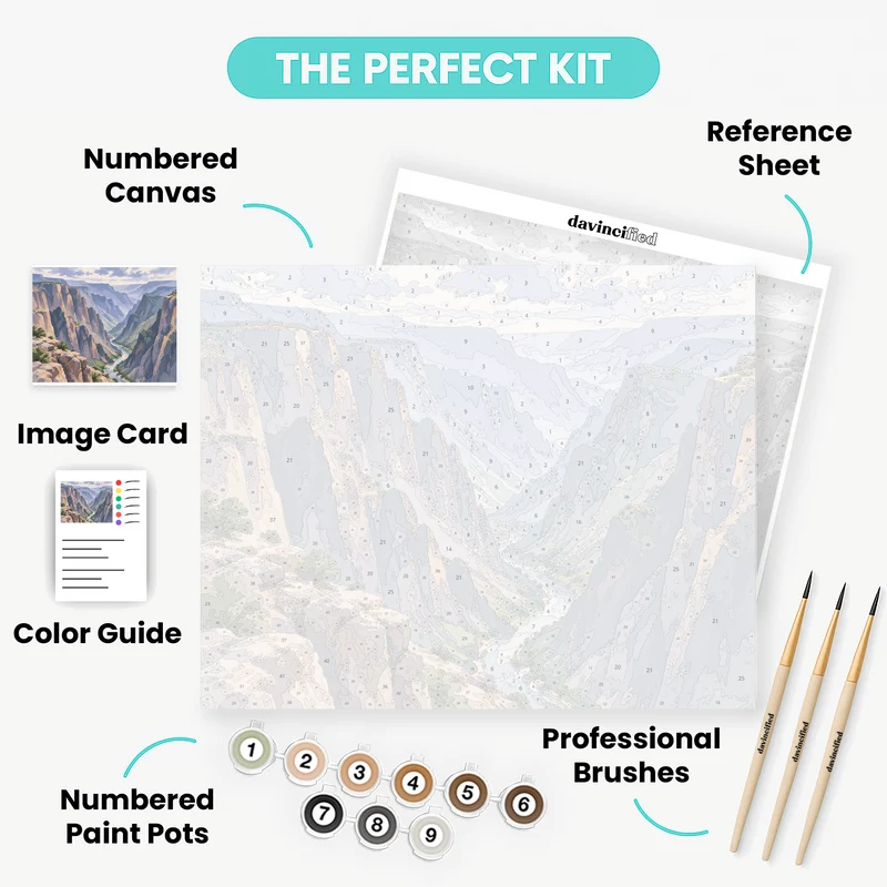 Misty Canyon Depths - Paint by Numbers Kit