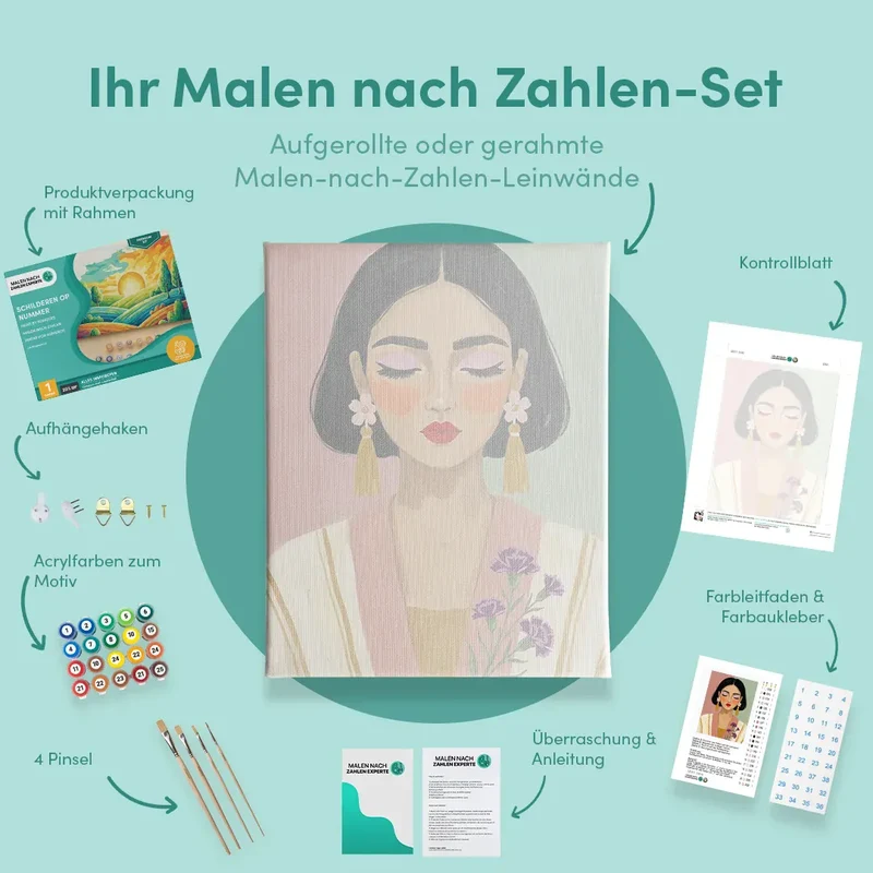 Malen nach Zahlen Abstraktes, Modernes und Farbenfrohes Porträt