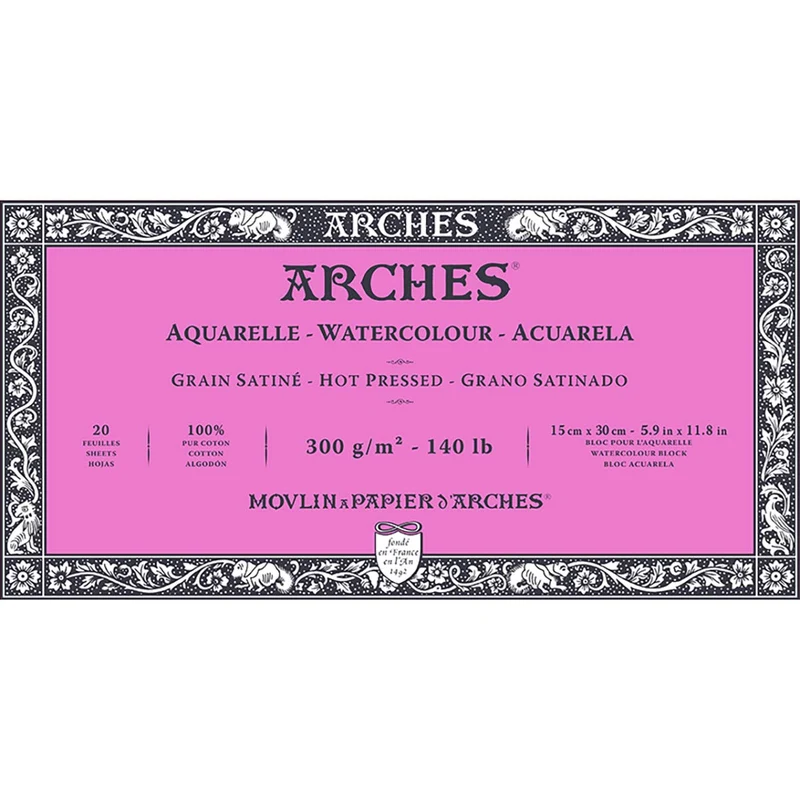 Arches - Watercolour paper - Block - 6x12 inch | 15x30cm - HP