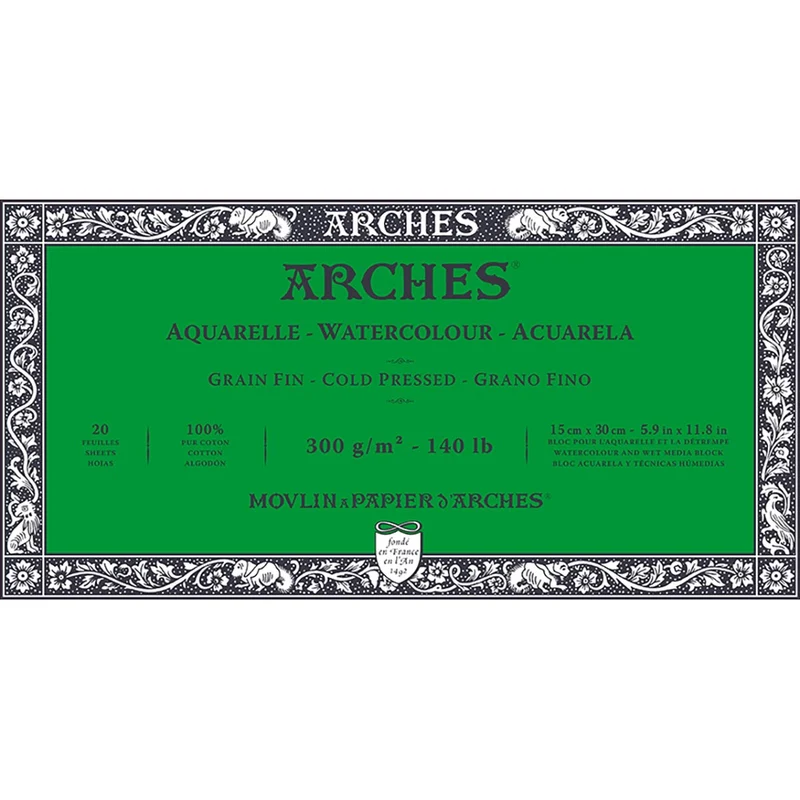 Arches - Watercolour paper - Block - 6x12 inch | 15x30cm - NOT-CP