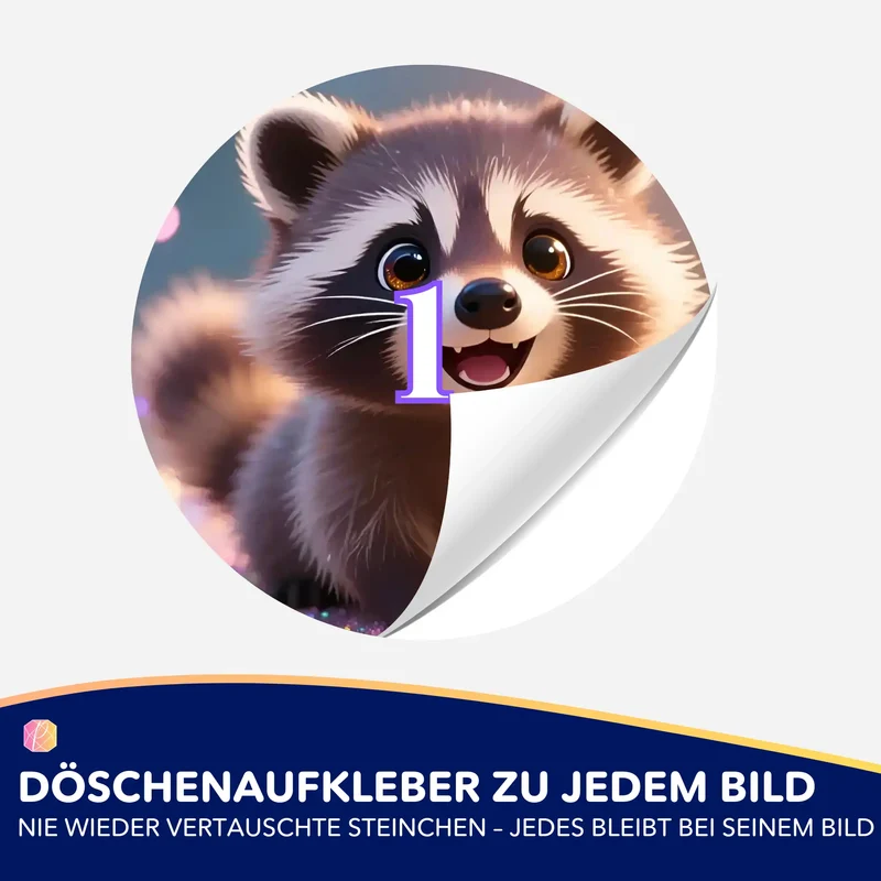 Döschenaufkleber - Waschbär Purzel