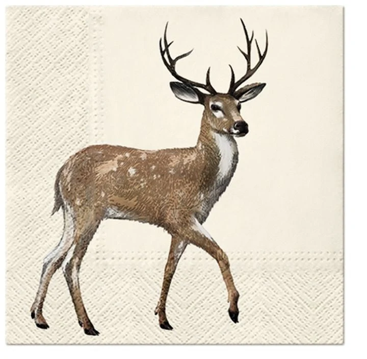 Walking Deer Decoupage Napkins - 1 pc