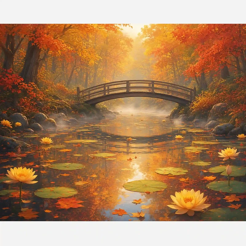 Malen nach Zahlen - Herbstliche Wasserruhe