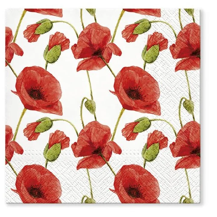 Decoupage Napkins, Poppy - 1 pc