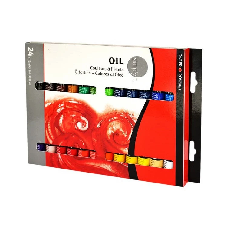 Daler-Rowney SIMPLY Oil Paint Set, 24 x 12 ml