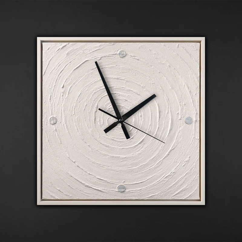 Handgemalte Wanddeko fürs Wohnzimmer – minimalistische Spiralkomposition – 35×35 cm