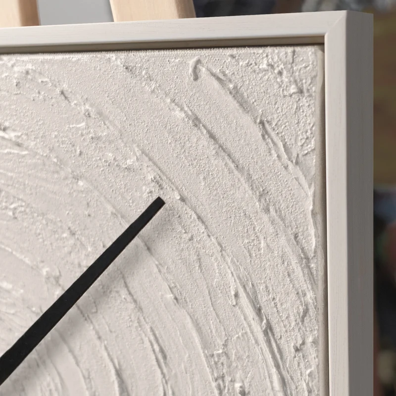 Handgemalte Wanddeko fürs Wohnzimmer – minimalistische Spiralkomposition – 35×35 cm