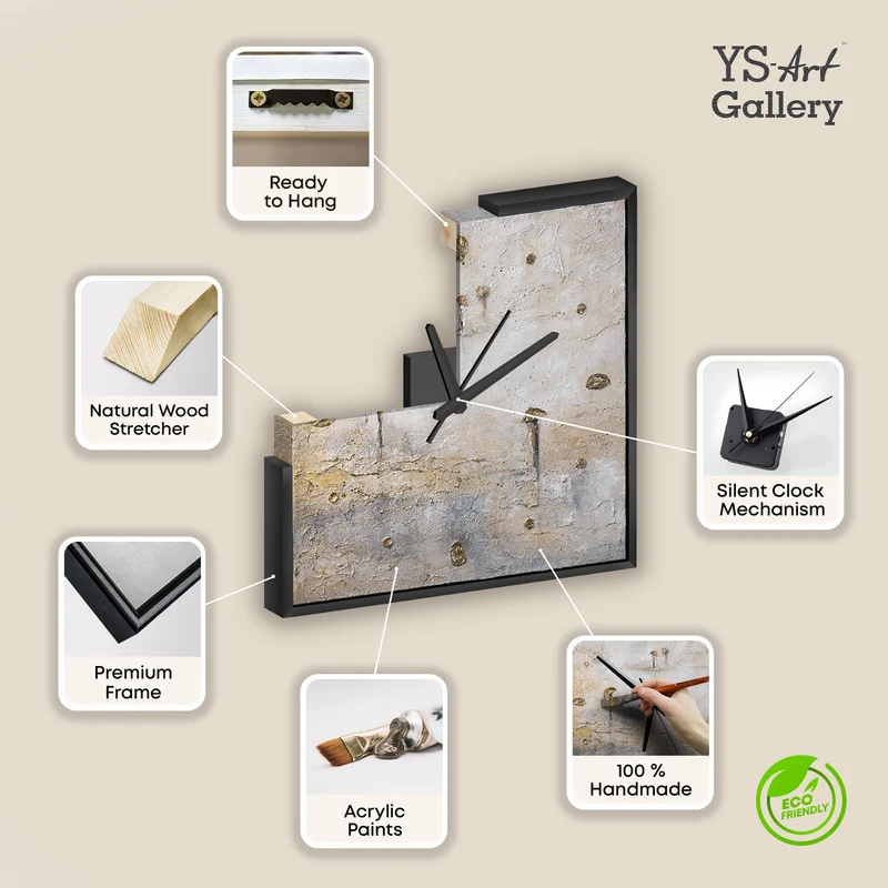 Handgemalte Wohnzimmer Deko – Betonstruktur im Loft-Stil – 35×35 cm