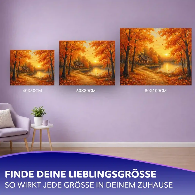 Malen nach Zahlen - Goldener Herbstabend
