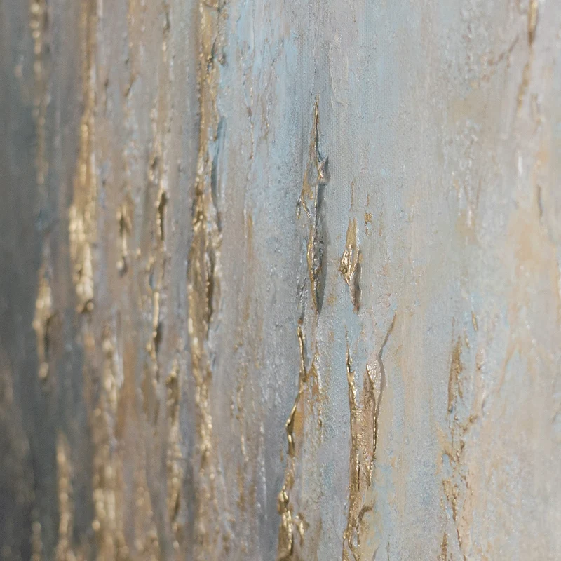 „Kristallwasser" – Abstraktes Querformat Gemälde handgemalt mit Rahmen, 50x70 cm