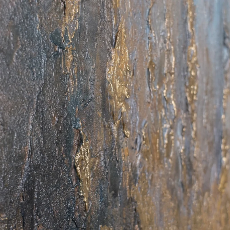 „Kristallwasser" – Abstraktes Querformat Gemälde handgemalt mit Rahmen, 50x70 cm