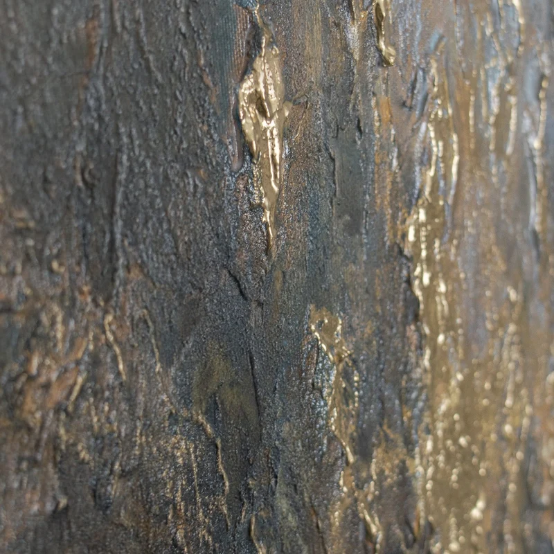 „Kristallwasser" – Abstraktes Querformat Gemälde handgemalt mit Rahmen, 50x70 cm