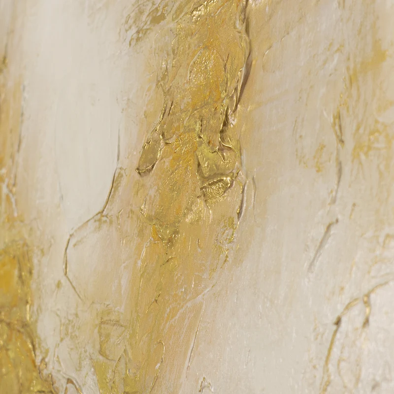 „Sanftes Leuchten" – Goldenes Landschaftsgemälde handgemalt mit Rahmen, 50x70 cm