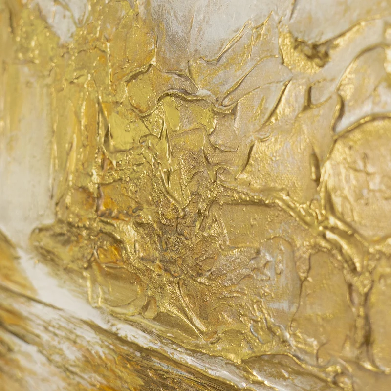 „Sanftes Leuchten" – Goldenes Landschaftsgemälde handgemalt mit Rahmen, 50x70 cm