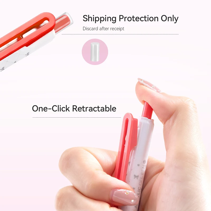 ARRTX 24 Colors Set Acrylic Gel Pens 0.7mm Bullet Tip Single Tip
