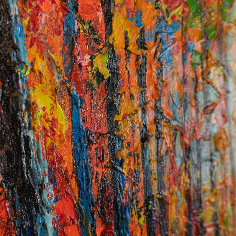 „Liebesausflug" – Romantisches Paar Gemälde handgemalt mit Rahmen, 50x70 cm