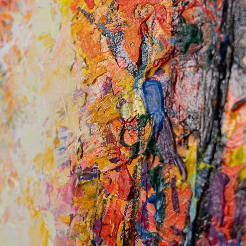 „Liebesausflug" – Romantisches Paar Gemälde handgemalt mit Rahmen, 50x70 cm