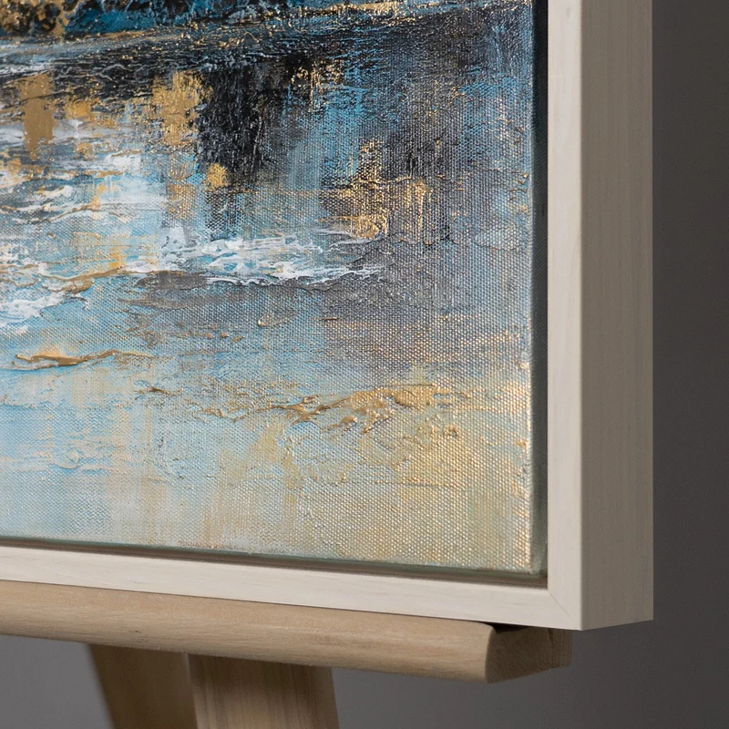 „Bergspiegelung" – Handgemaltes Bergbild mit Rahmen, 50x70 cm