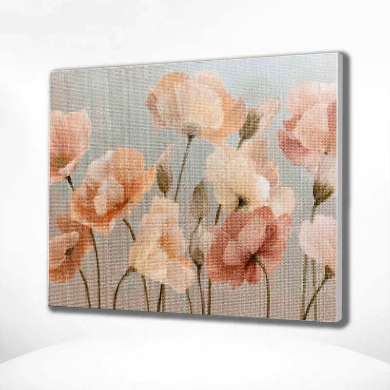 Diamond Painting Mohnblumen in sanften Farben