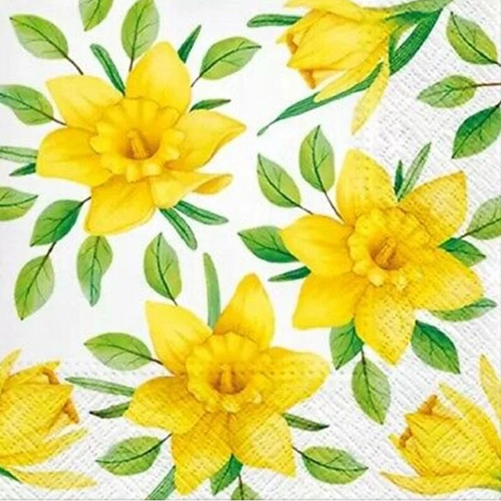 Yellow Daffodils Decoupage Napkins - 1 pc