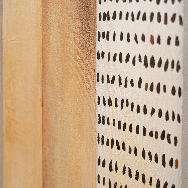 „Stadt der Figuren" – Abstraktes Figurenbild handgemalt mit Rahmen, 60x40 cm