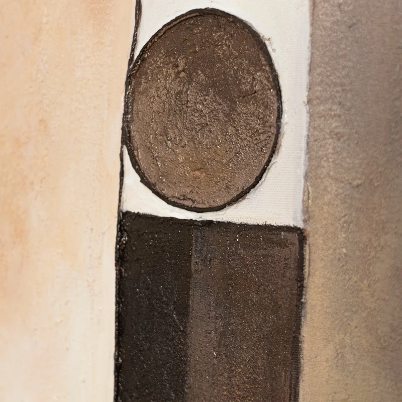 „Stadt der Figuren" – Abstraktes Figurenbild handgemalt mit Rahmen, 60x40 cm