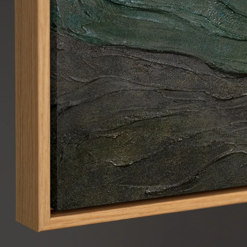 Handgemaltes abstraktes Landschaftsbild „Wellen des Horizonts" – 60x40 cm mit Rahmen