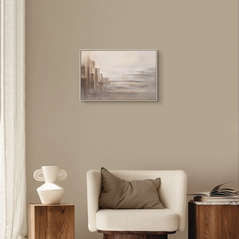 Handgemaltes minimalistisches Gemälde „Grenzen der Illusion" – 60x40 cm mit Rahmen