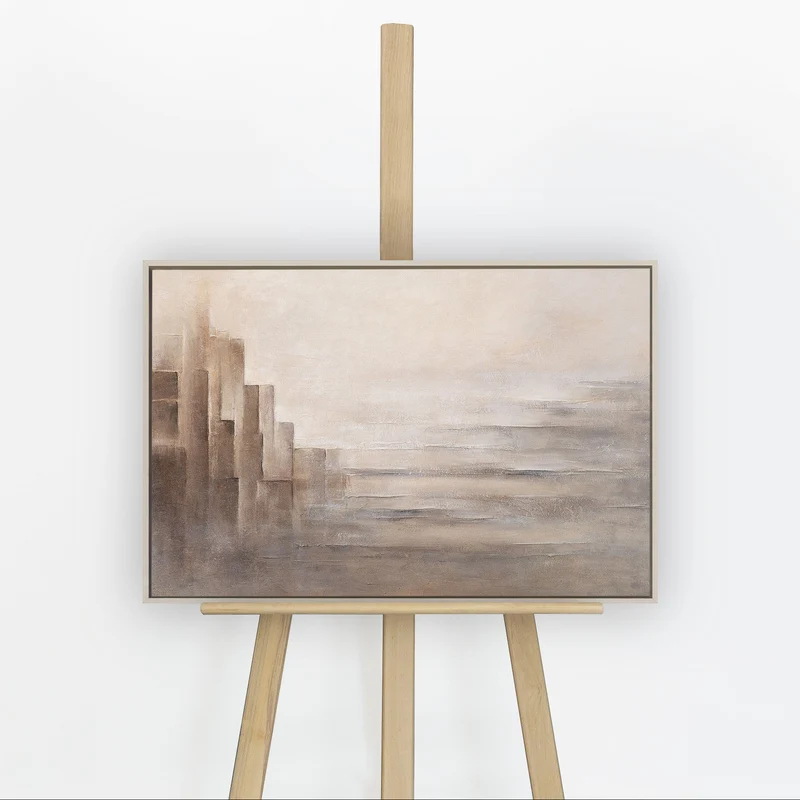 Handgemaltes minimalistisches Gemälde „Grenzen der Illusion" – 60x40 cm mit Rahmen