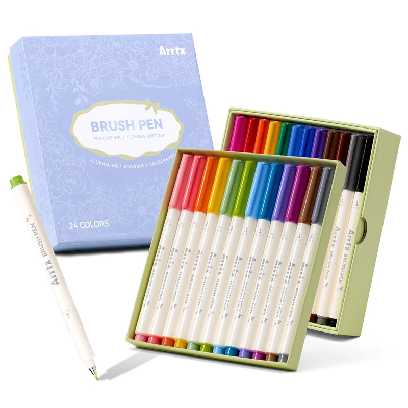 ARRTX 24 Colors Brush Pens Set