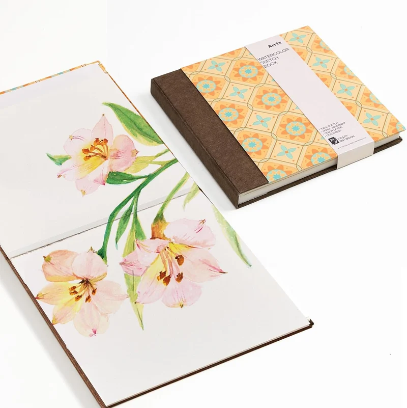 Arrtx Square Watercolor Paper Drawing Sketchbook Journal 7.09"x7.09"