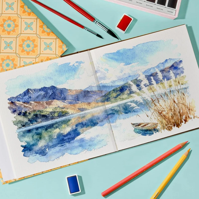 Arrtx Square Watercolor Paper Drawing Sketchbook Journal 7.09"x7.09"