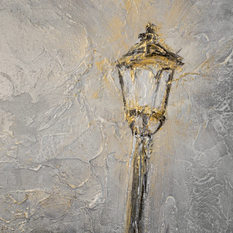 „Abendliche Küste" – Handgemaltes Skyline Gemälde mit Rahmen, 50x70 cm