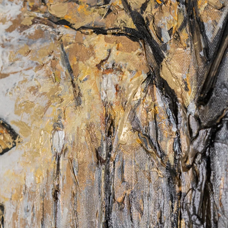 „Regnerischer Spaziergang" – Romantisches Paargemälde handgemalt mit Rahmen, 50x70 cm