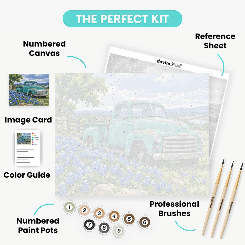 Weathered Teal Pickup - Paint by Numbers Kit
